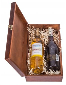 Pudełko drewniane na wino CARMEN V - kolor orzech