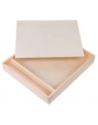Pudełko drewniane na album i pendrive 34x39 cm