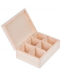 Pudełko drewniane pojemnik na herbatę - 6 przegród - Nela 6