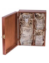 Drewniane pudełko na alkohol Aleksy - kolor orzech