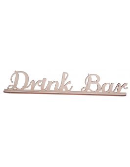 Drewniany napis na stół "Drink Bar"