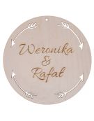 Drewniana zawieszka okrągła tarcza 15cm + GRAWER