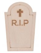 Drewniany nagrobek R.I.P.