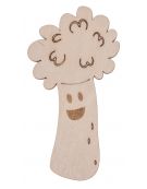 Drewniany brokuł, ozdoba ze sklejki