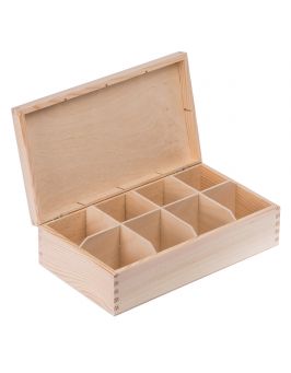 Pudełko drewniane, pojemnik na herbatę herbaciarka 8