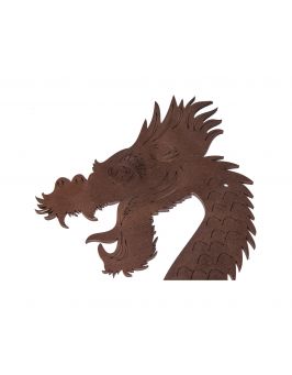 Drewniany smok 60cm brązowy