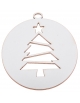 Zawieszka świąteczna biała - Bombka z choinką B2