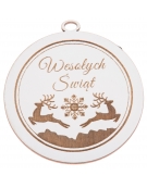 Zawieszka świąteczna biała - Bombka B3