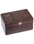 Drewniany Kuferek, skrzynia na Dzień Dziadka z GRAWEREM