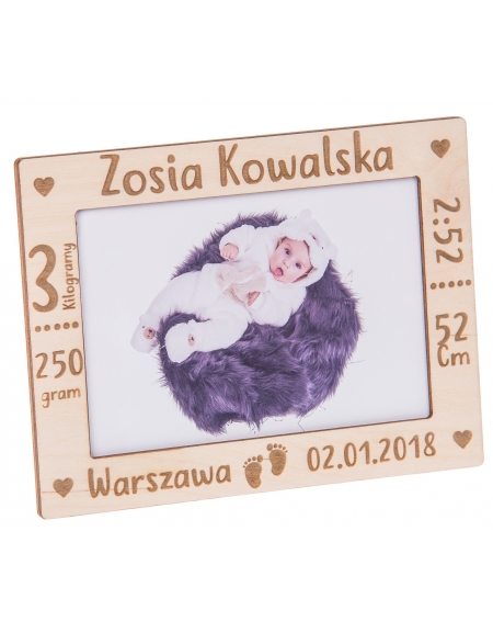 Ramka 15x10cm z metryczką dziecka Ramka 15x10cm z metryczką dziecka
