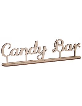 Napis na podstawce "Candy Bar"