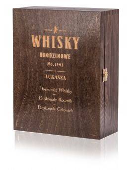 Karafka + 2 szklanki, skrzynka z grawerem WHISKY