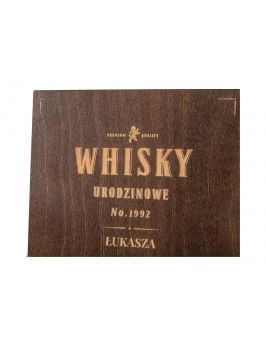 Karafka + 2 szklanki, skrzynka z grawerem WHISKY