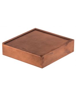 Drewniane pudełko na zdjęcia 10x15 i pendrive ORZECH