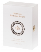 Drewniane pudełko 22x16, kolor bialy, grawer na Komunię Świętą