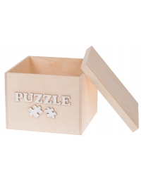 Pudełko na zabawki z białym napisem PUZZLE małe