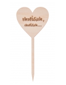 Serce drewniane na piku z grawerem