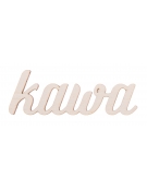 Napis "kawa" ze sklejki