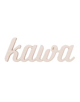 Napis "kawa" ze sklejki