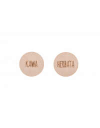 Kółeczka z grawerem - kawa, herbata - 2szt.