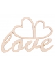 Drewniany napis love 4 z serduszkami