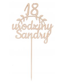 Topper "18 urodziny + IMIĘ"