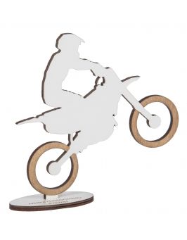 Drewniana statuetka z grawerem - MOTOCROSS