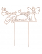 Drewniany topper Chrzest Święty + imię 2