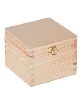 Drewniane pudełko 13x13x10,5 z zapięciem