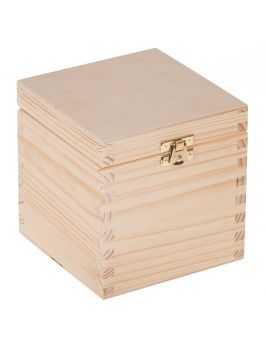 Drewniane pudełko 13x13x13,5cm z zapięciem