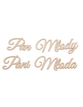 "Pani Młoda" i "Pan Młody" - napisy ze sklejki