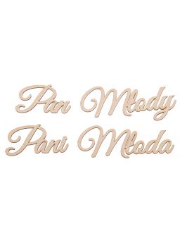 "Pani Młoda" i "Pan Młody" - napisy ze sklejki