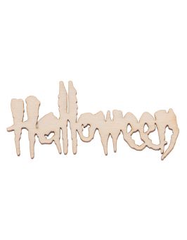 Napis "Hallowen" - ozdoba ze sklejki