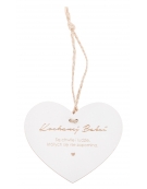Zawieszka na znicz - białe serduszko z grawerem