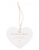 Zawieszka na znicz - białe serduszko z grawerem