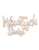 Napis "Wesołych Świąt" ze sklejki