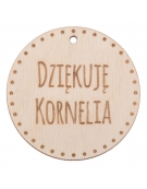 Drewniane kółko zawieszka z grawerem