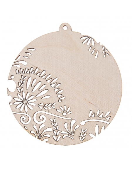 Drewniana bombka na choinkę B10 surowa