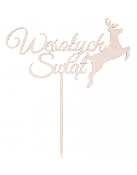 Napis "Wesołych Świąt" z reniferem na piku Napis "Wesołych Świąt" z reniferem na piku