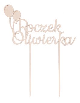 Topper "Roczek + imię" z balonami