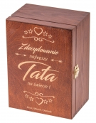 Pudełko 22x16x10.5, kolor orzech  z grawerem dla Taty