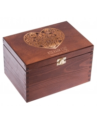 Pudełko drewniane 22x16x13,5, kolor orzech z grawerem