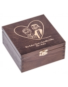 Drewniane Pudełko na herbatę Nela 4z, kolor brąz z grawerem