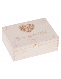 Walentynkowe drewniane pudełko 22x16cm z grawerem
