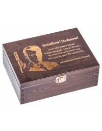 Drewnane pudełko na herbatę Nela 6z, kolor brąz, grawer  dla Dziadka