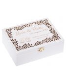 Ażurowe pudełko 22x16cm, kolor biały z grawerem