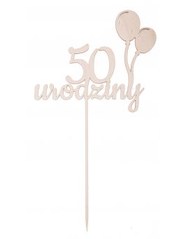 Topper "50 urodziny" z balonami