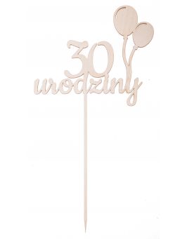 Topper "30 urodziny" z balonami