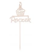 Topper drewniany - Roczek z babeczką