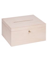 Drewniana skrzynia pudełko na koperty ślubne 25x29x15 cm